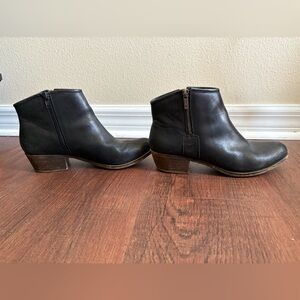 Lucky Brand Black Leather Ankle Boots Size 9 Women’s Zip Booties
